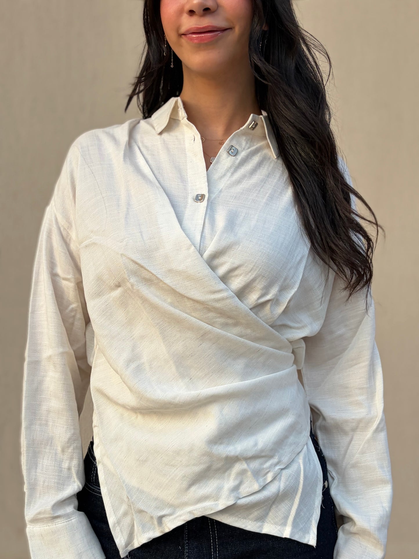 The Crossover Top Off-White