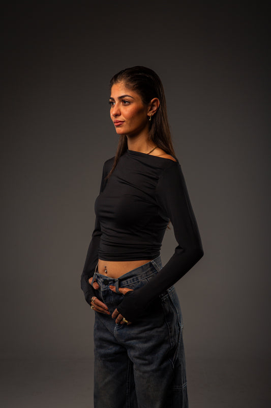 Off-shoulder Black top