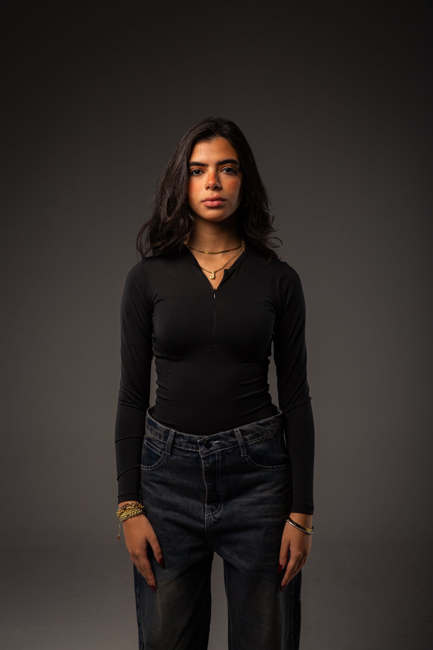 Zip up Black top