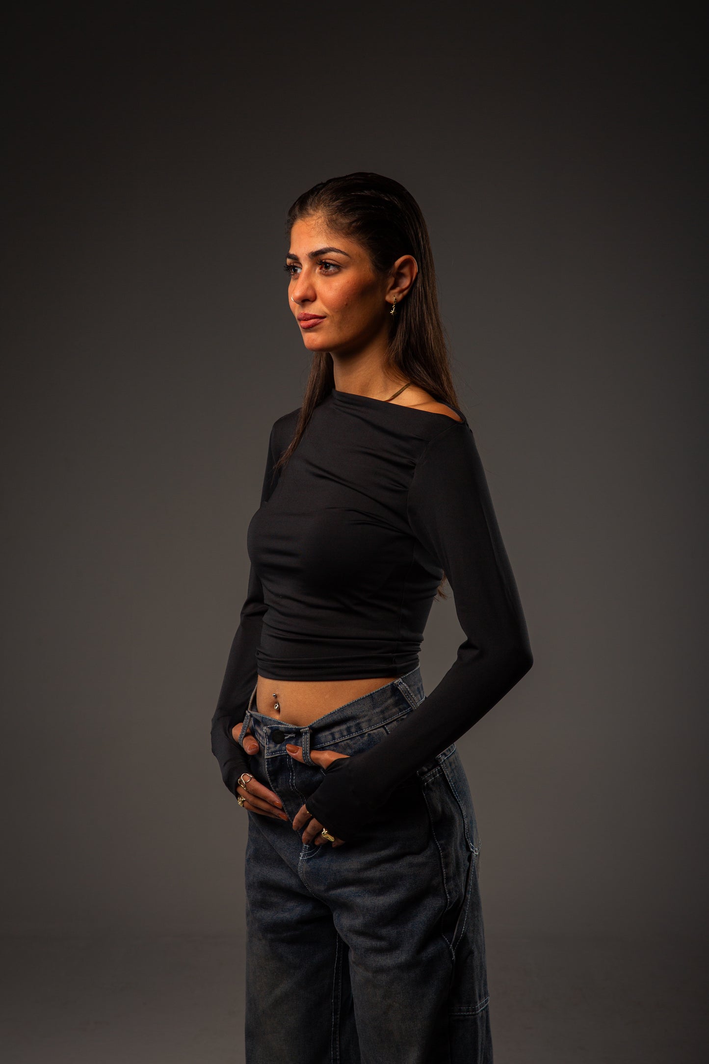 Off-shoulder Black top