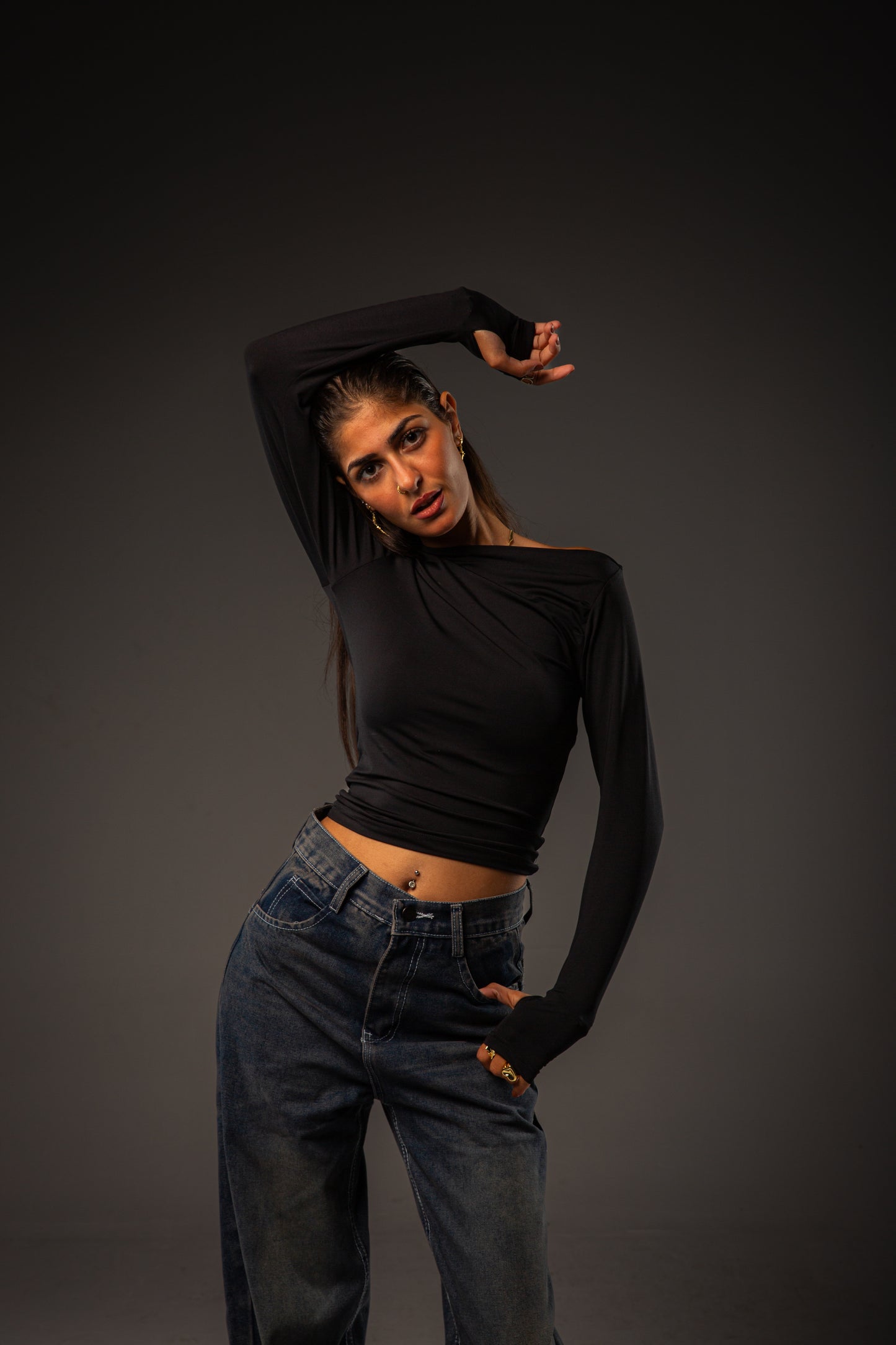 Off-shoulder Black top